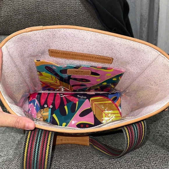 Consuela Leopard Print Tote with Yellow Floral Design - Picture 5 of 5